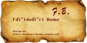 Földvári Bodor névjegykártya